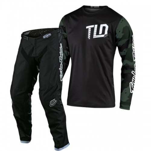 CONJUNTO TROY LEE DESIGNS 2021 GP CAMO - VERDE / PRETO 